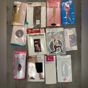12 Pack Vintage Hosiery Lot – WonderBra, Secret, Japanese Patterned Stockings